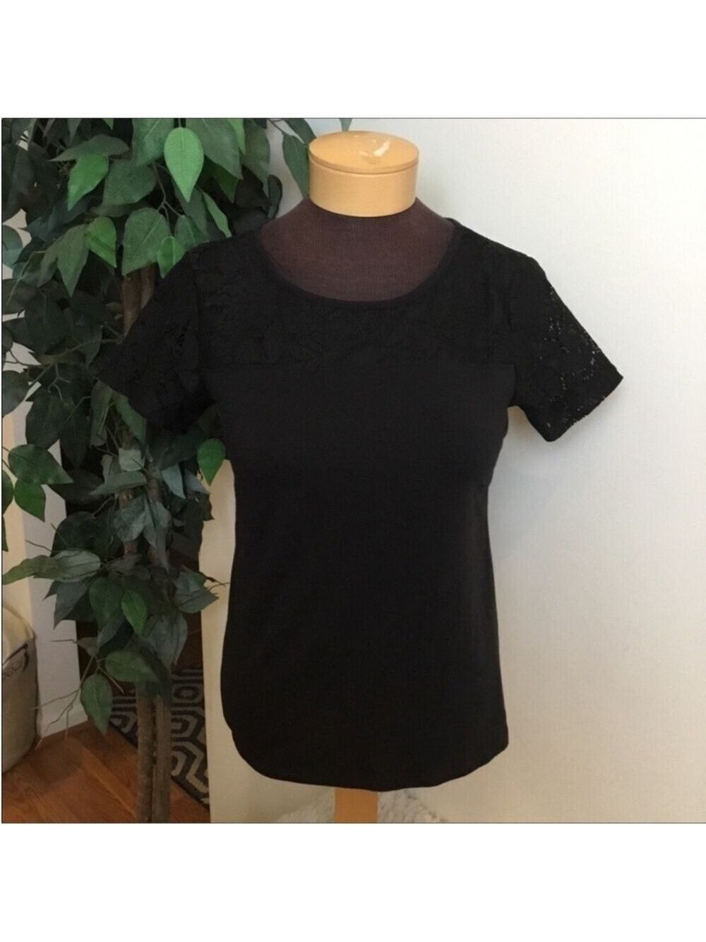 Workshop Republic Clothing Short sleeve tee with lace Woman’s Small